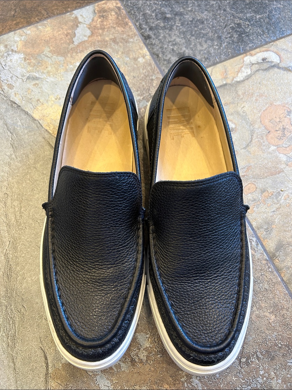 Women’s Black Leather Slip-On Casual Shoes